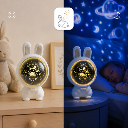 BunnyLume shown by day and at night projecting stars